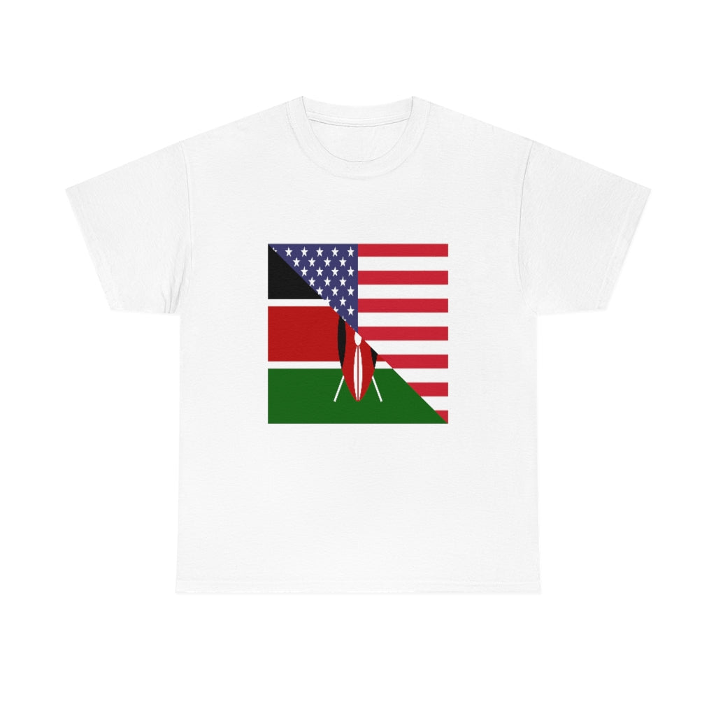 Kenyan American Flag Tee Shirt | Kenya USA Tshirt