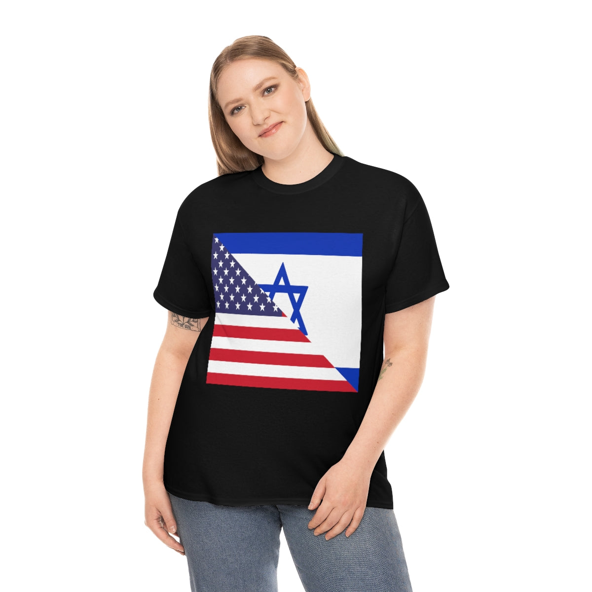 Israel American Flag Half Israeli USA T-Shirt | Unisex Tee Shirt