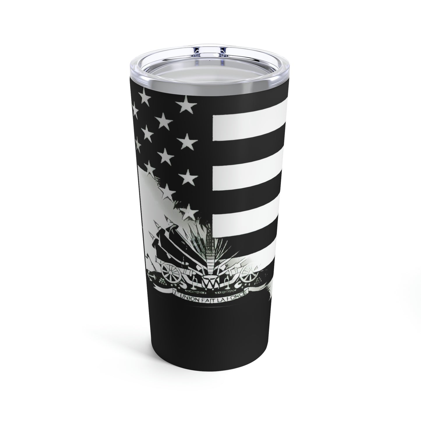 Black And White Haitian American Flag | Haiti USA Tumbler 20oz