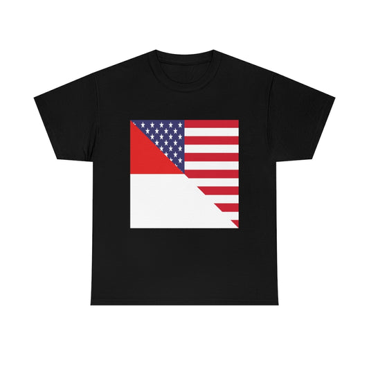 Indonesian American Flag Tee Shirt | Unisex Indonesia USA Tshirt