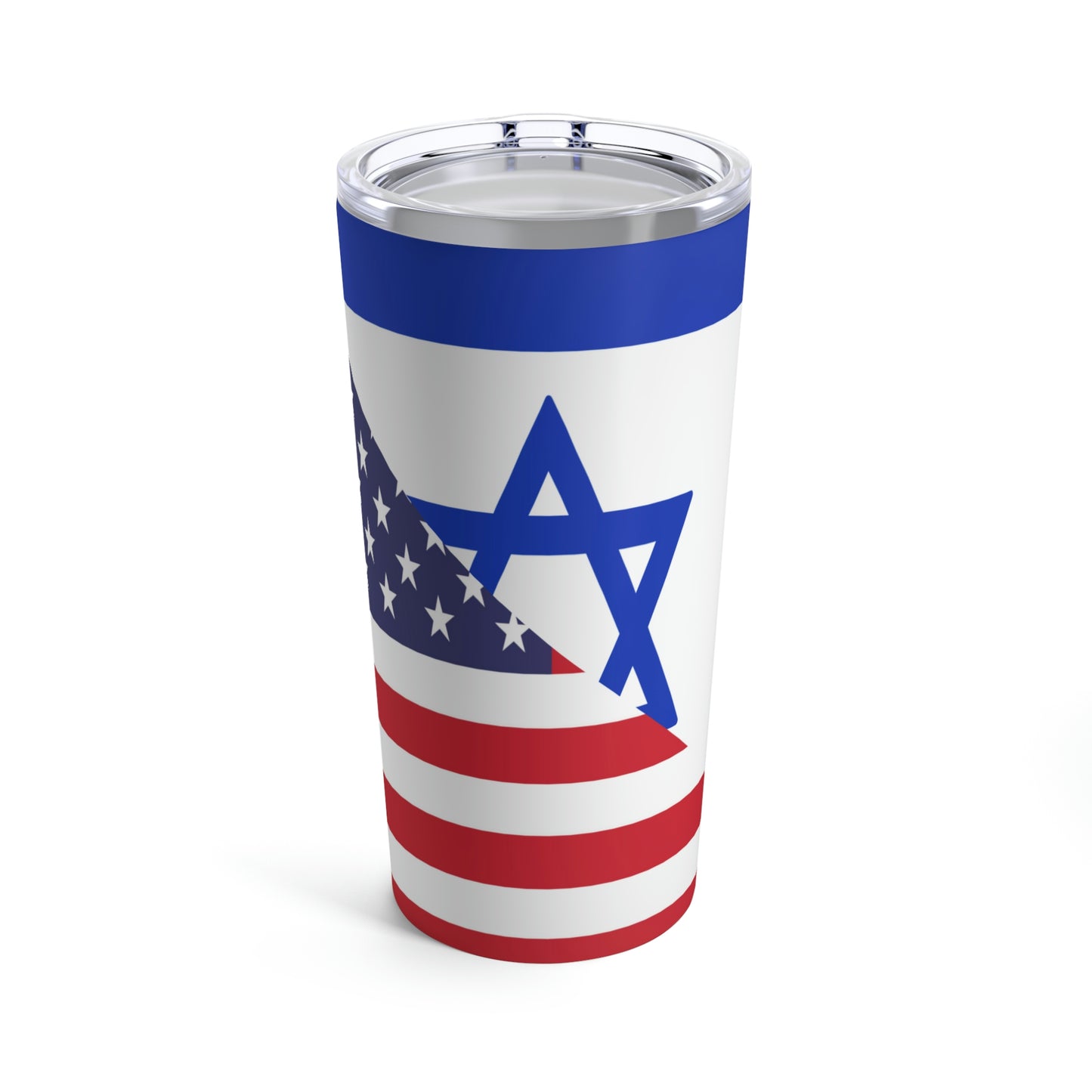 Israel American Flag Half Israeli USA Tumbler 20oz Beverage Container