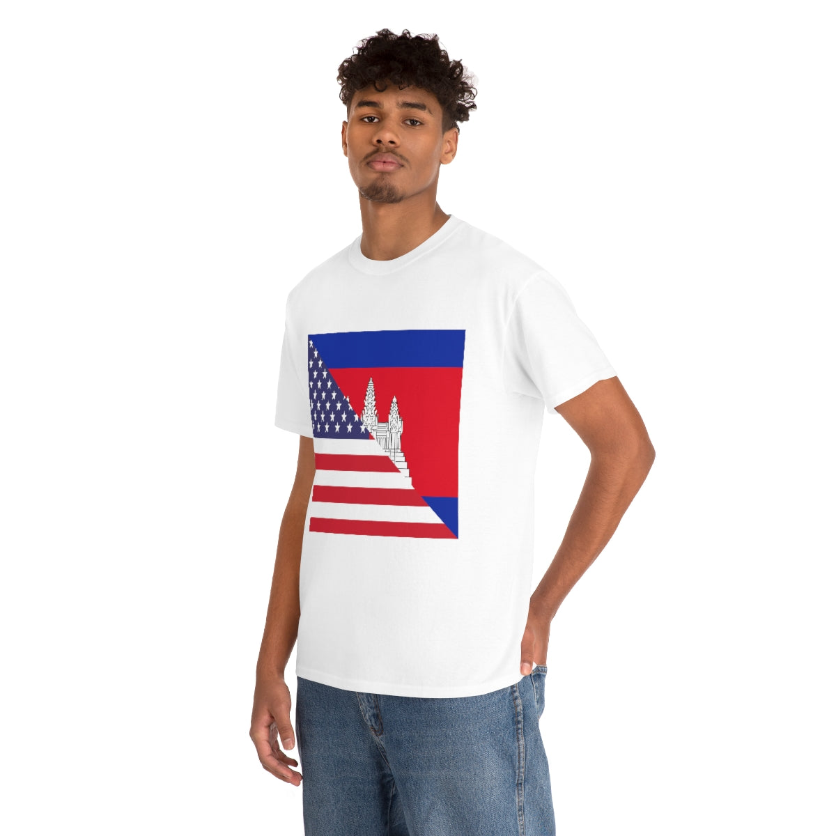 Cambodian American Flag Half Cambodia USA T-Shirt | Unisex Tee Shirt