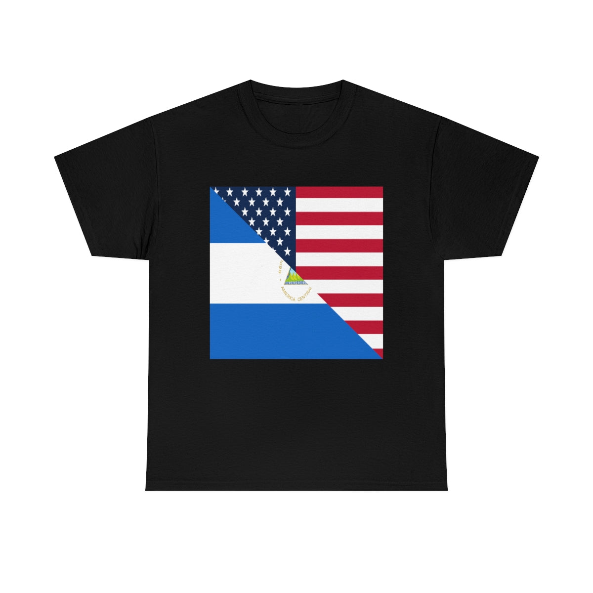 Nicaraguan American Flag Half Nicaragua USA T-Shirt | Unisex Tee Shirt