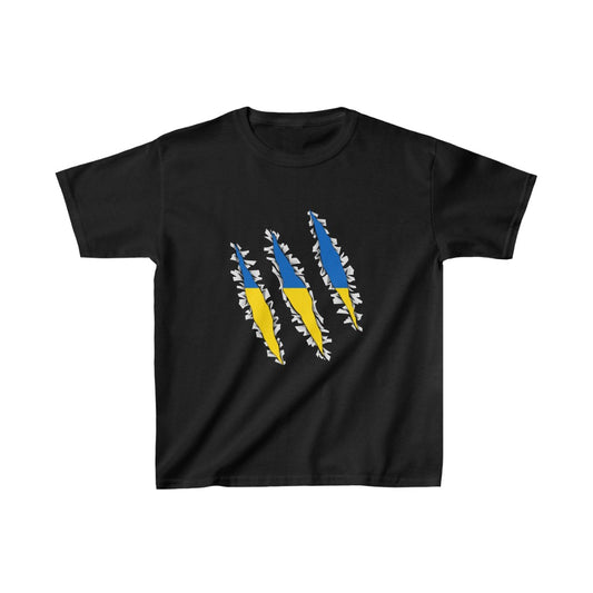 Kids Ukrainian Flag Slash Ukraine Inside T-Shirt | Unisex Tee Shirt
