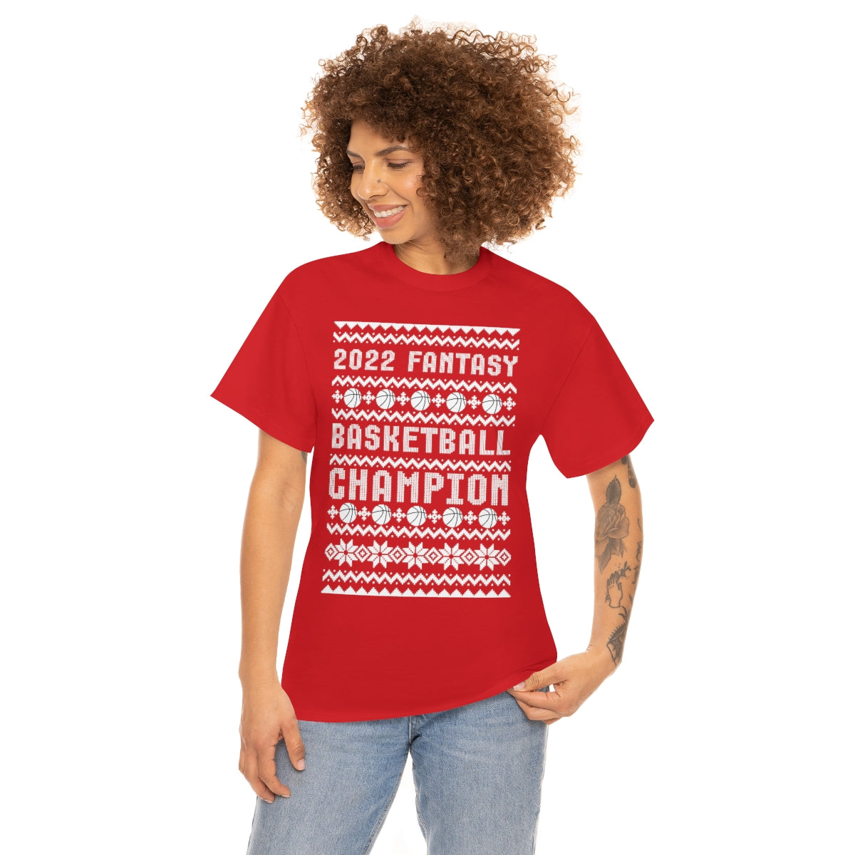 Fantasy Basketball Champion 2022 Ugly Christmas Tee Shirt | Unisex Champ T-Shirt