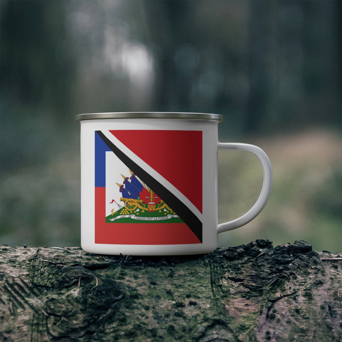 Haitian Trinidad and Tobago Flag Haitian Trini 12oz Enamel Mug