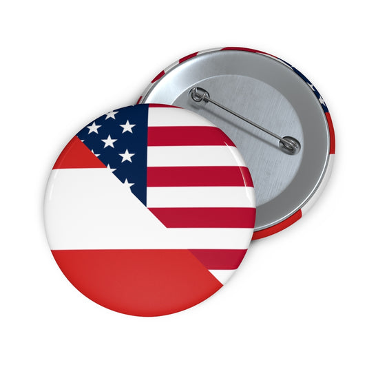 Austrian American Flag Pin Button | Austria USA America