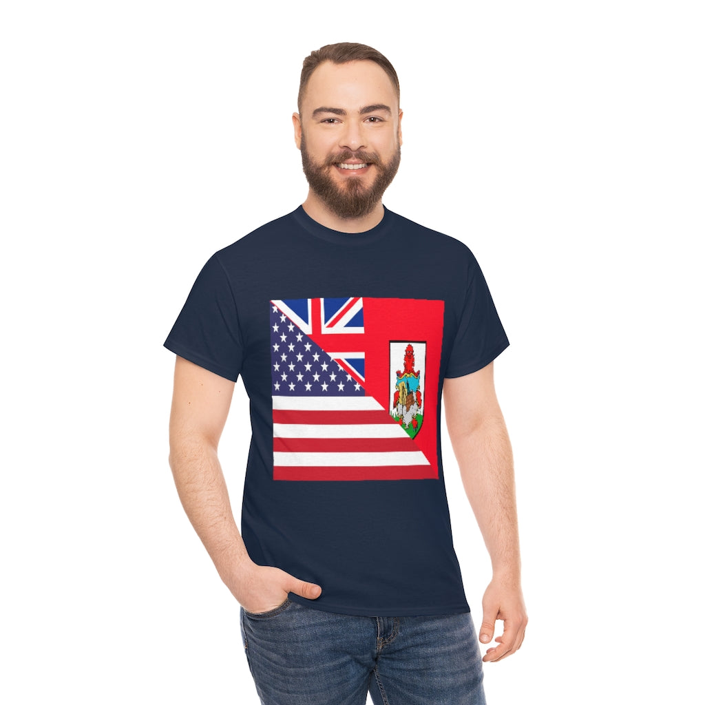 Bermudan American Flag Tee Shirt | Bermuda USA Tshirt