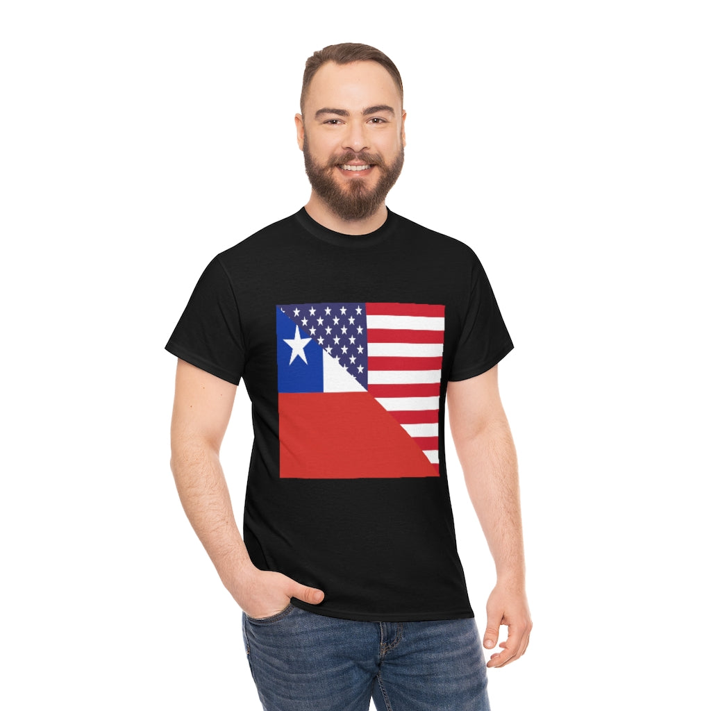 Chilean American Flag Tee Shirt | Unisex Chile USA Tshirt