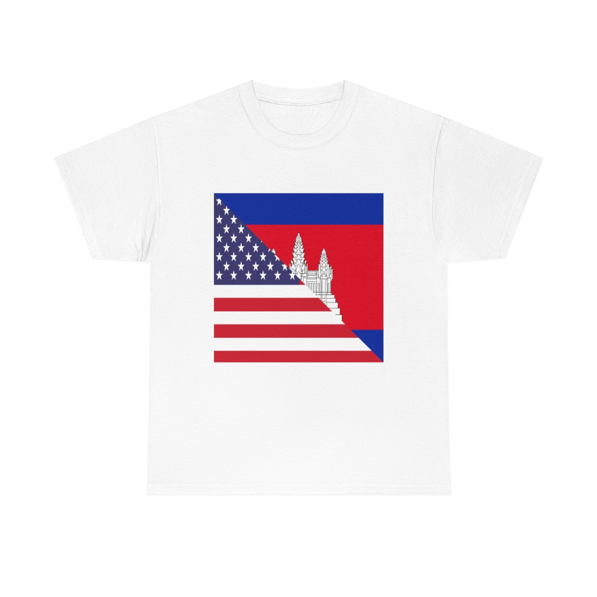 Cambodian American Flag Half Cambodia USA T-Shirt | Unisex Tee Shirt