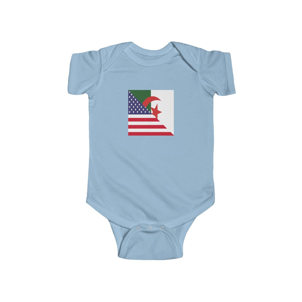 Algerian American Flag Baby Bodysuit | Algeria USA Newborn