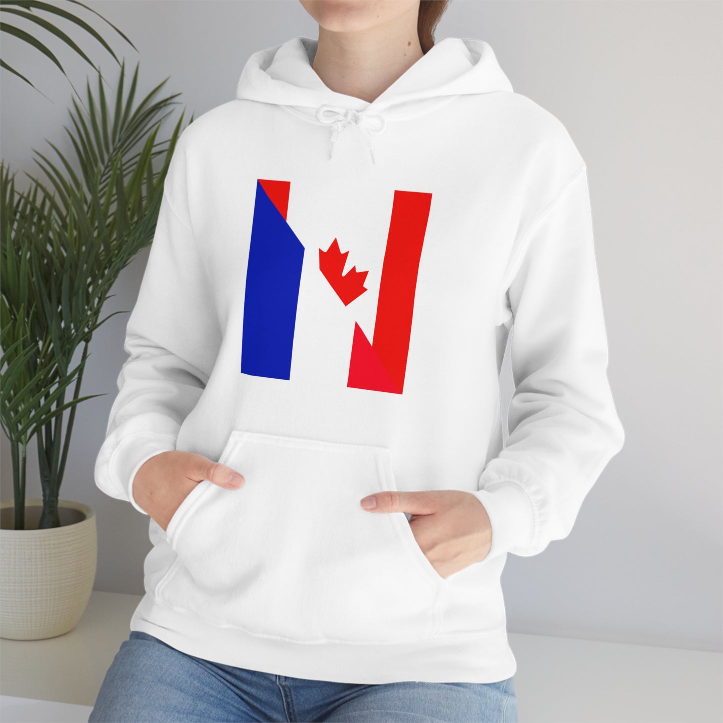 French Canadian Flag Hoodie | Unisex Half Canada France Pullover