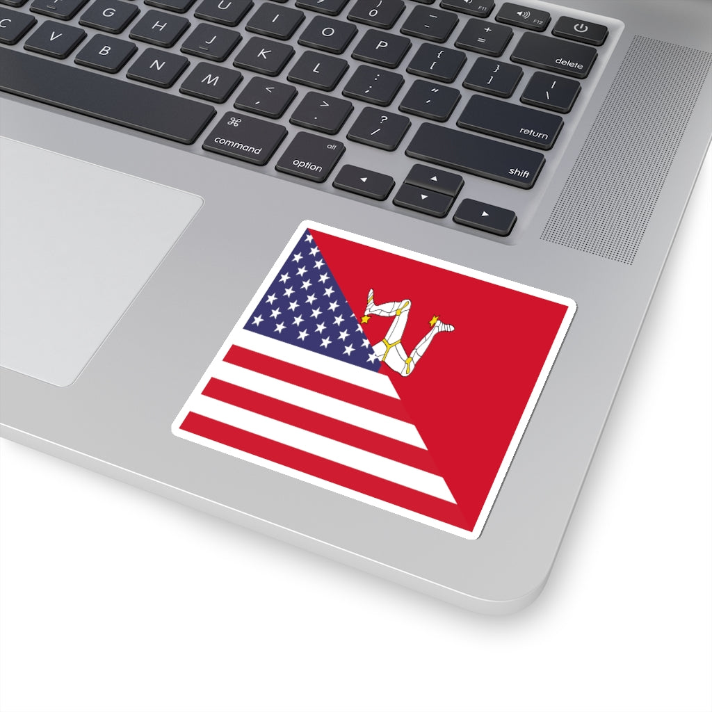 Isle of Man American Flag Sticker | USA Mann Accessory