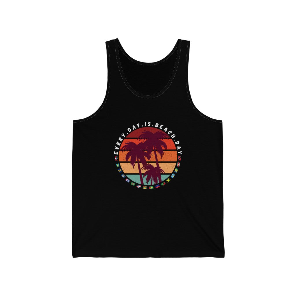 Every Day Is Beach Day Tank Top  | Caribbean Flags Sleeveless