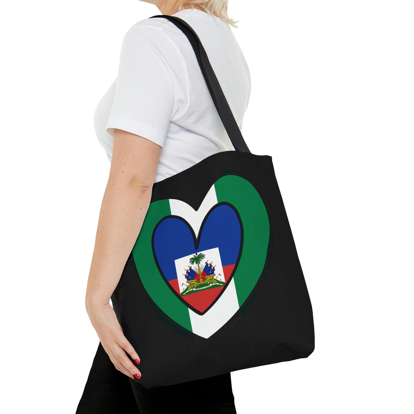 Nigerian Haitian Flag Inner Heart Nigeria Haiti  Tote Bag | Shoulder Bag