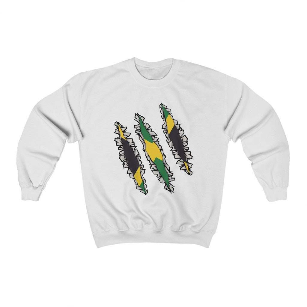 Slashed Jamaican Flag Sweatshirt | Jamaica Men Women Pullover