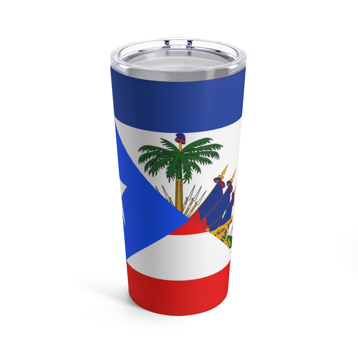 Puerto Rican Haitian Flag Half PR Haiti Tumbler 20oz