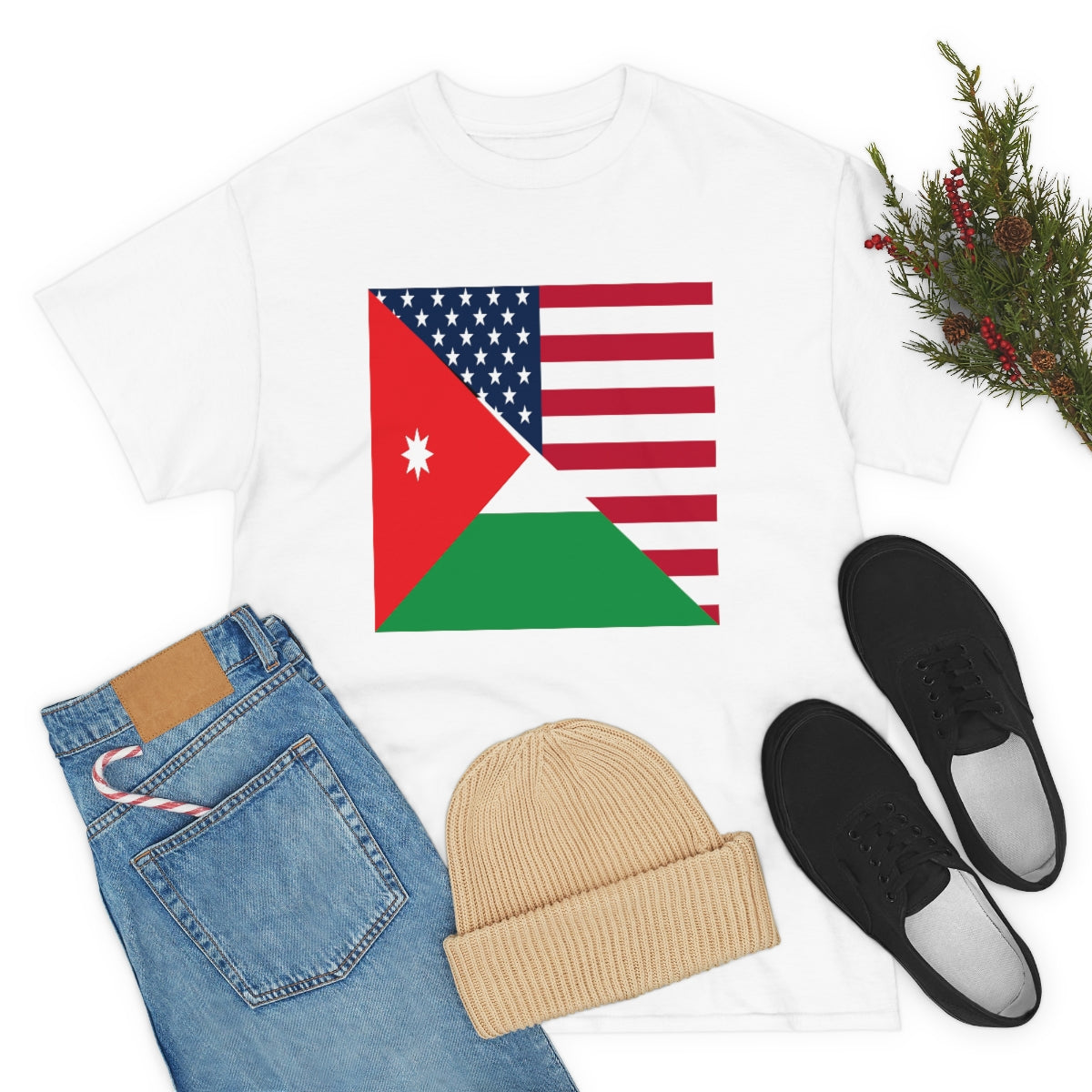 Jordan American Flag Half Jordanian USA T-Shirt | Unisex Tee Shirt