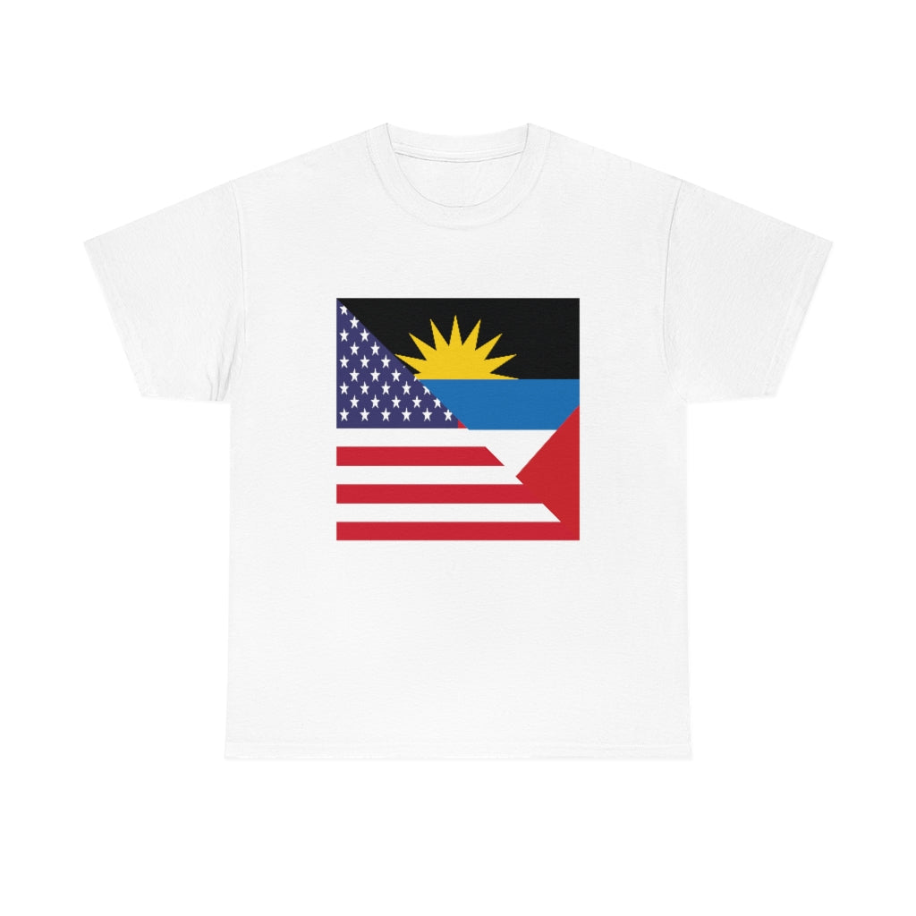 Antigua and Barbuda American Flag Tee Shirt | Antiguan USA Tshirt