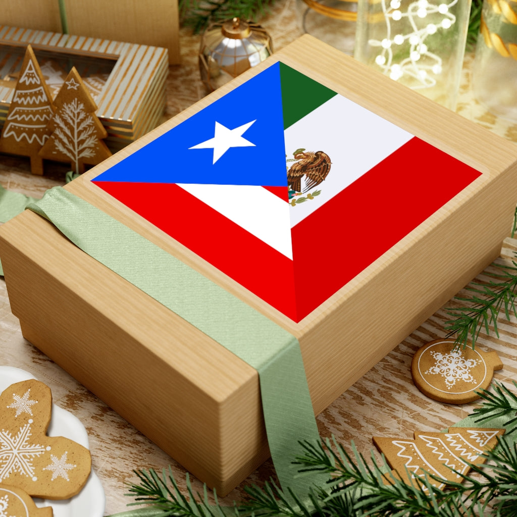 Puerto Rico Mexico Flag Sticker | Puerto Rican Mexican USA Stickers