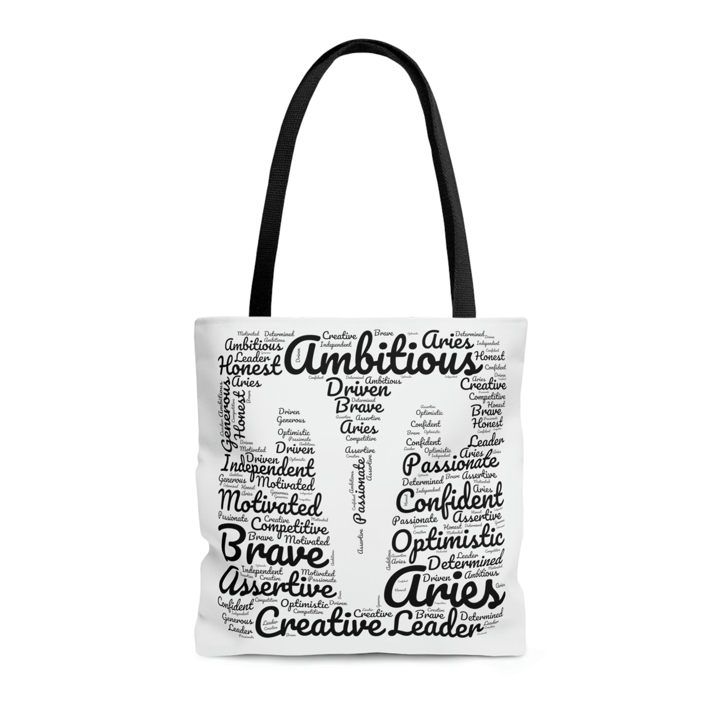 Aries Zodiac Sign Astrology Black Tote Bag | Shoulder Bag