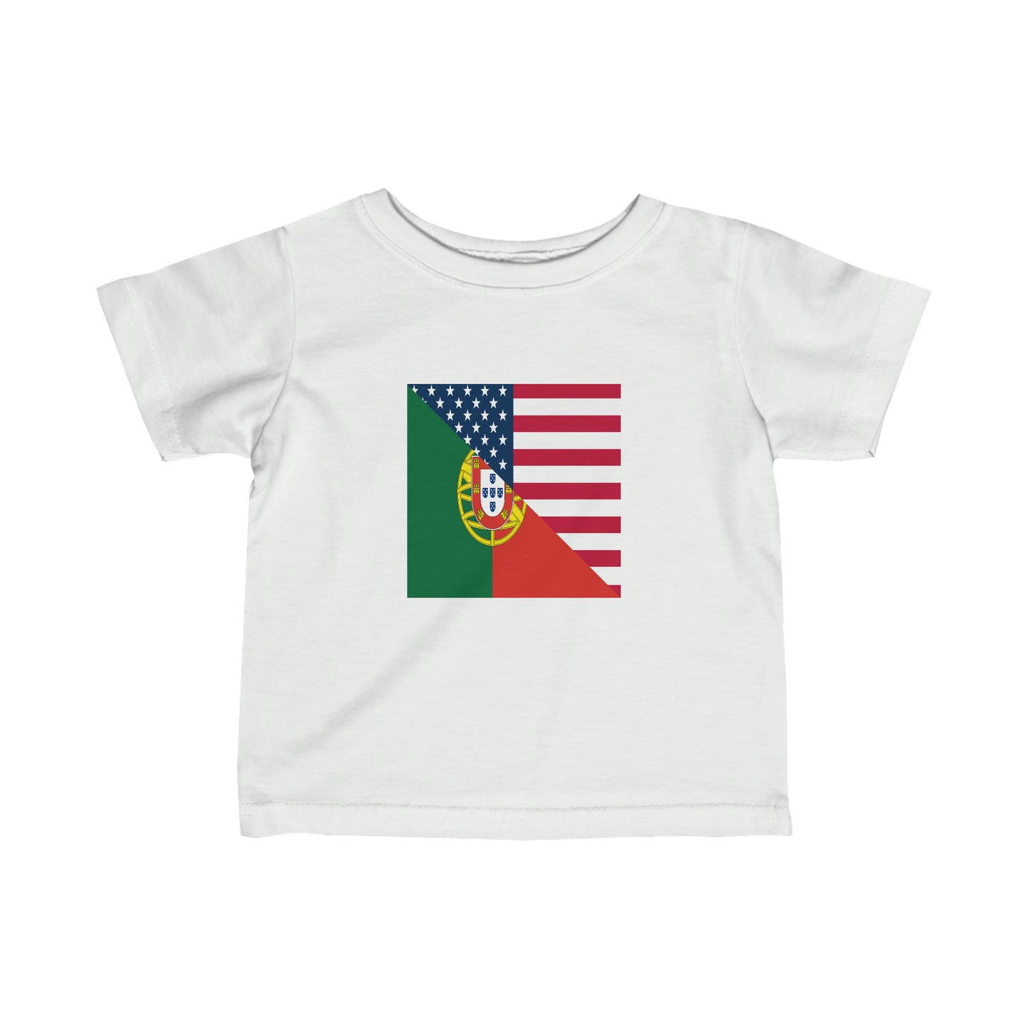 Infant Portugal American Flag Half Portuguese USA Toddler Tee Shirt