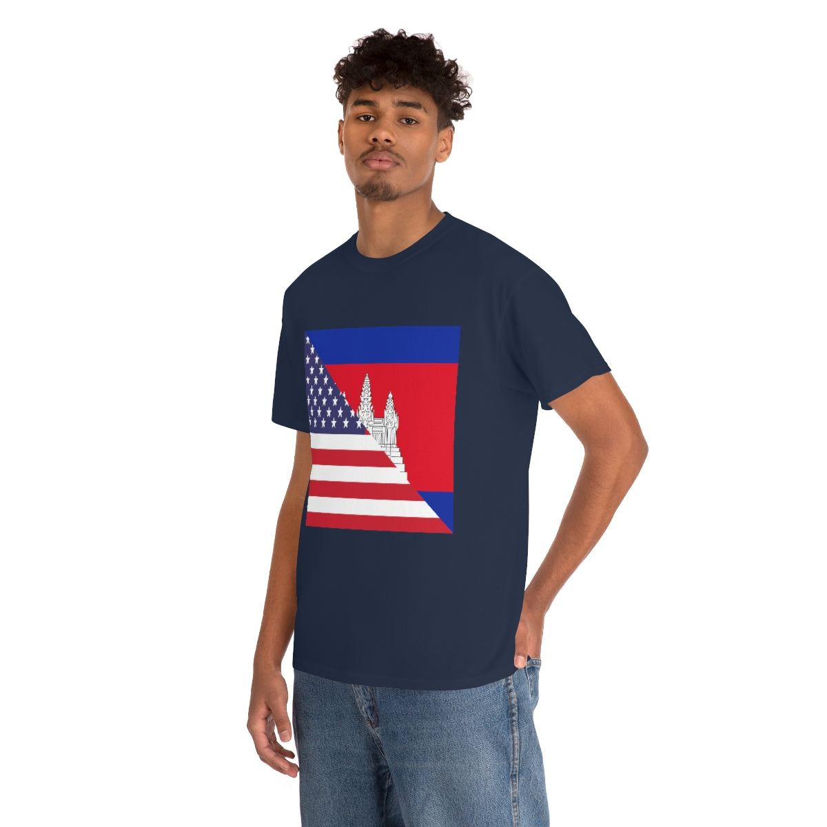 Cambodian American Flag Half Cambodia USA T-Shirt | Unisex Tee Shirt