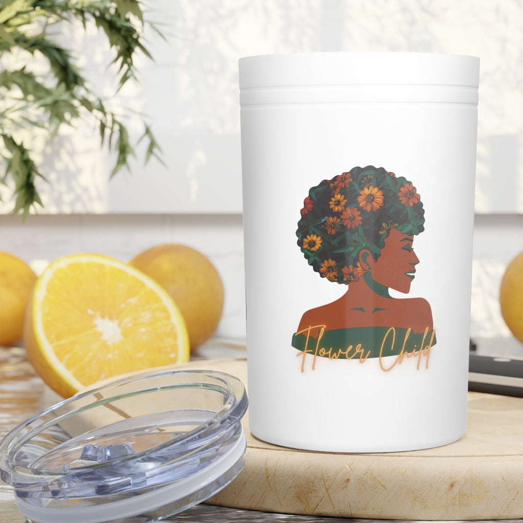 Flower Child Container | Earth Lady Vacuum Tumbler & Insulator, 11oz.