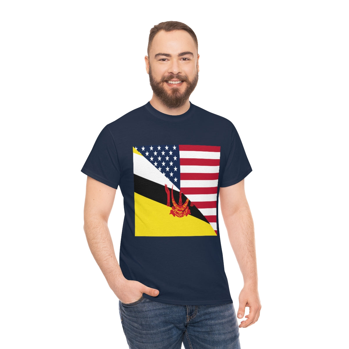 Brunei American Flag Half Bruneian USA T-Shirt | Unisex Tee Shirt