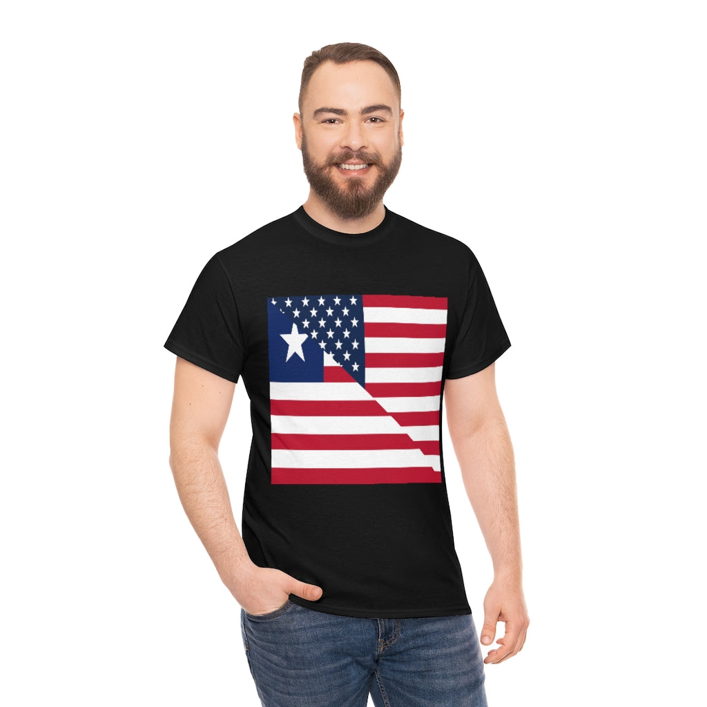 Liberian American Flag Tee Shirt | Unisex Liberia USA Tshirt