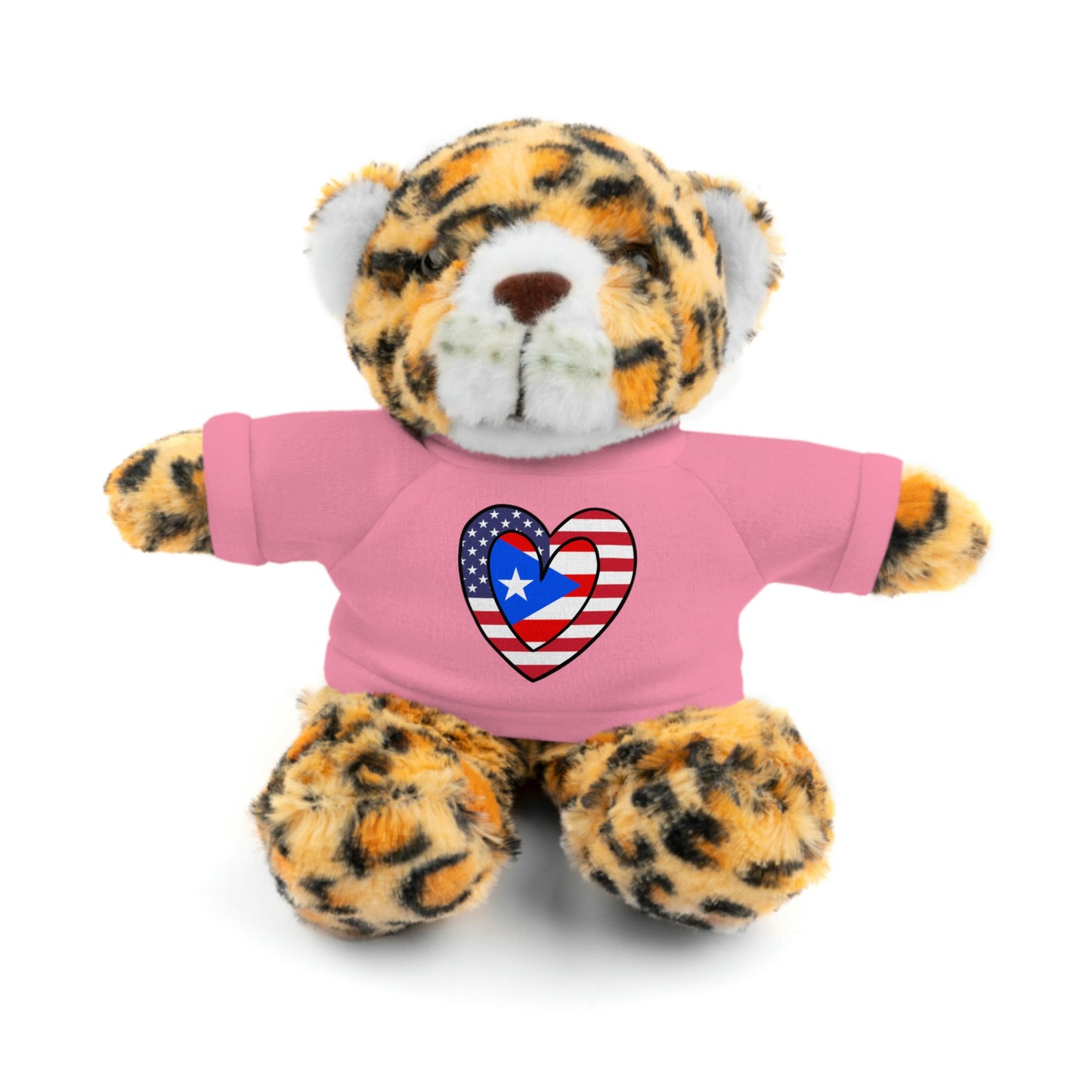 Puerto Rican American Valentines Day Gift Stuffed Animal | PR USA Flag Toy