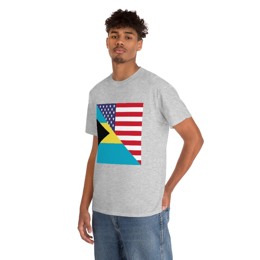 Bahamian American Flag Tee Shirt | Bahamas USA Tshirt