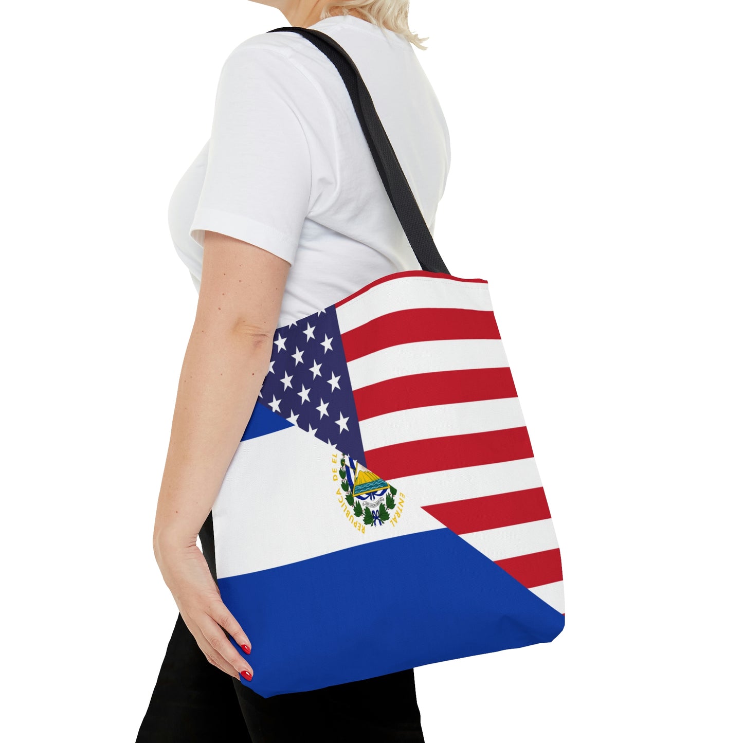 El Salvador American Flag USA Tote Bag | Shoulder Bag