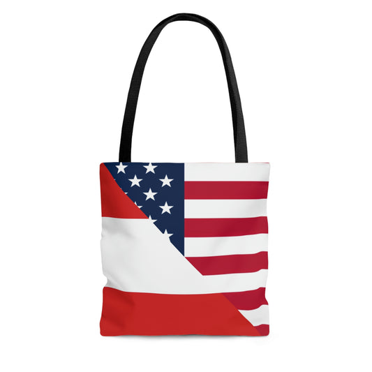 Austrian American Flag Austria USA Tote Bag | Shoulder Bag