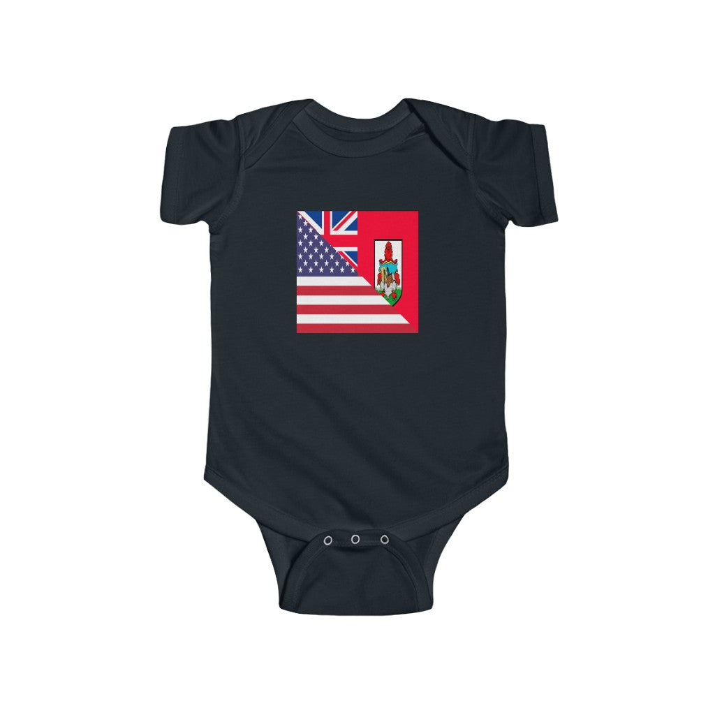 Bermudan American Flag Baby Bodysuit | Bermuda USA Newborn Boy Girl