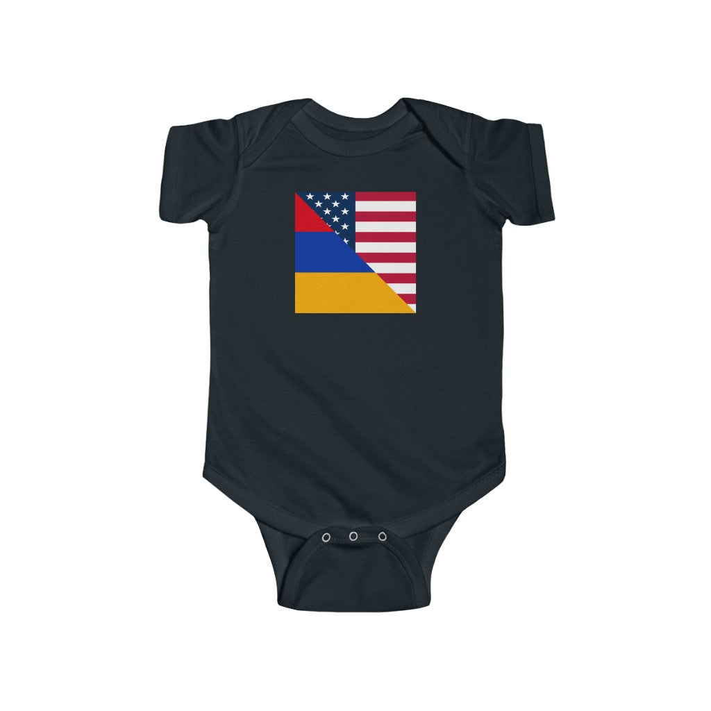 Armenian American Flag Baby Bodysuit | Unisex Armenia USA