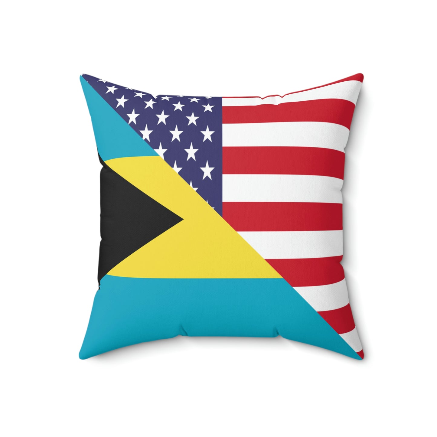 Bahamas American Flag Bahamian USA Spun Polyester Square Pillow