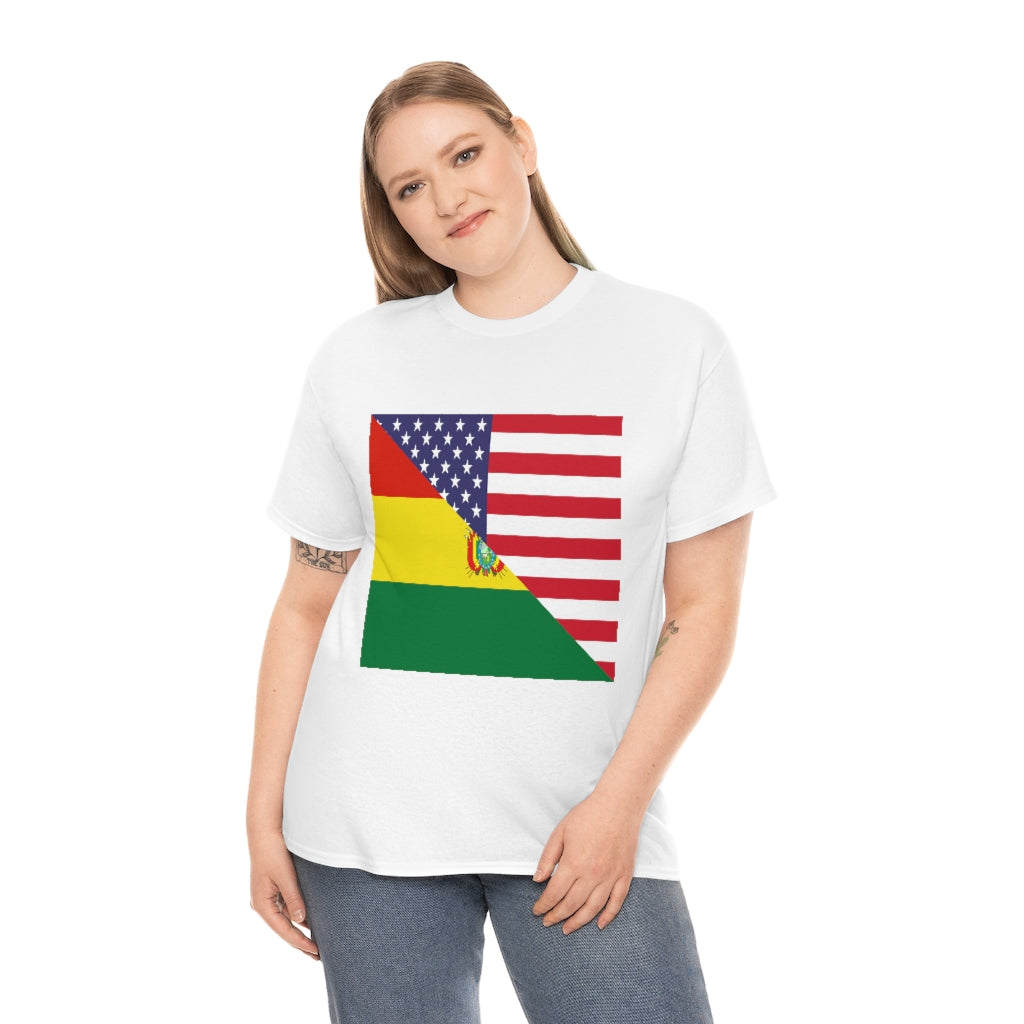 Bolivia American Flag Tee Shirt | Bolivian USA Tshirt