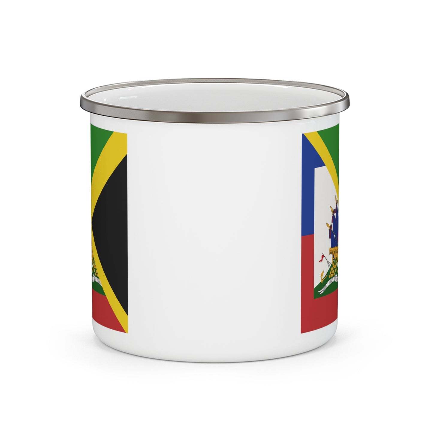 Haitian Jamaican Flag | Half Jamaica Haiti 12oz Enamel Mug