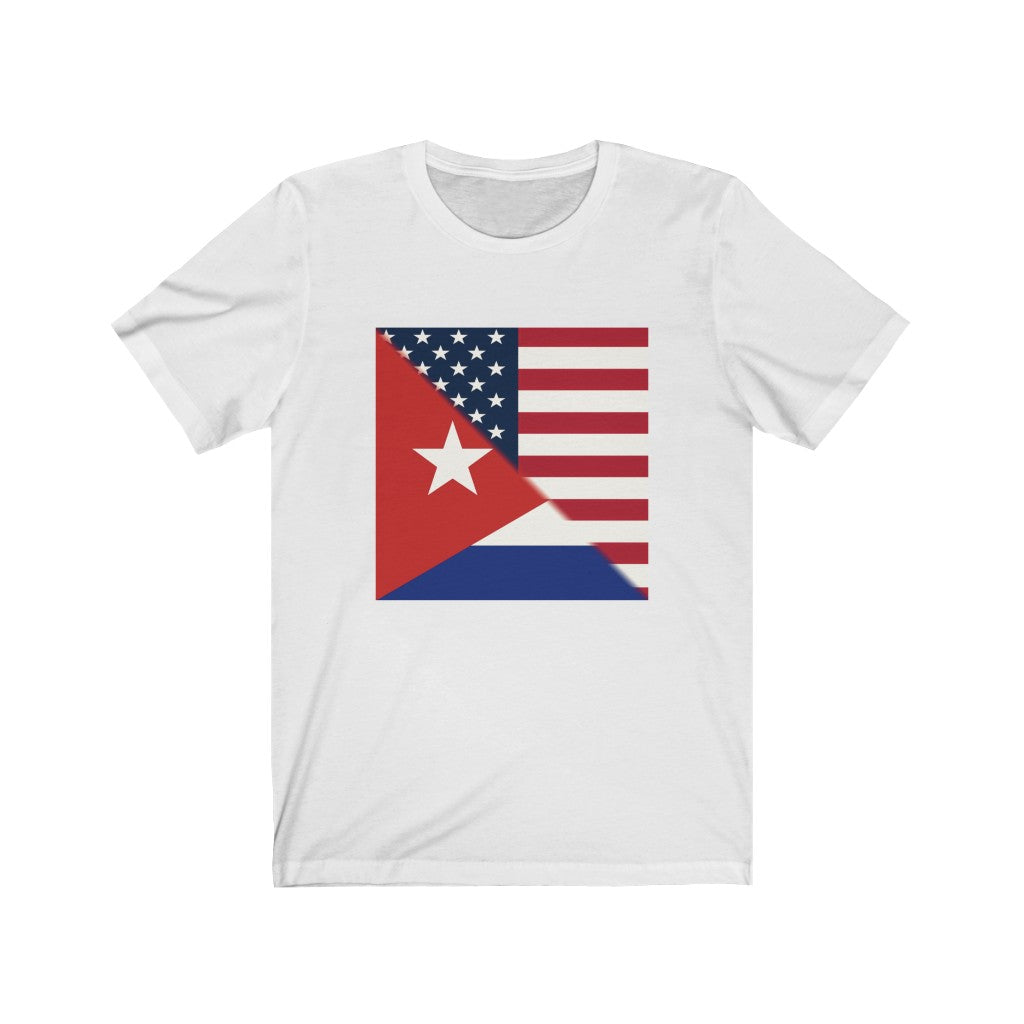 Half Cuba America Flag T-Shirt | USA Cuban Apparel Ships from US