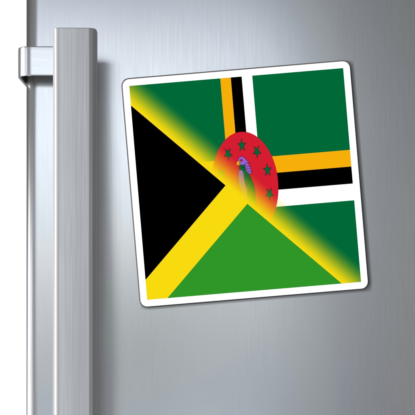 Jamaican Dominican Flag | Half Jamaica Dominica Magnet