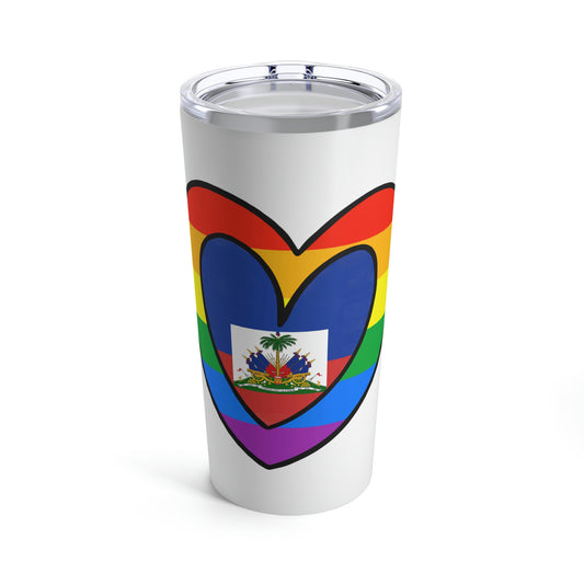 Haitian Rainbow Flag Heart Haiti Pride Month Tumbler 20oz