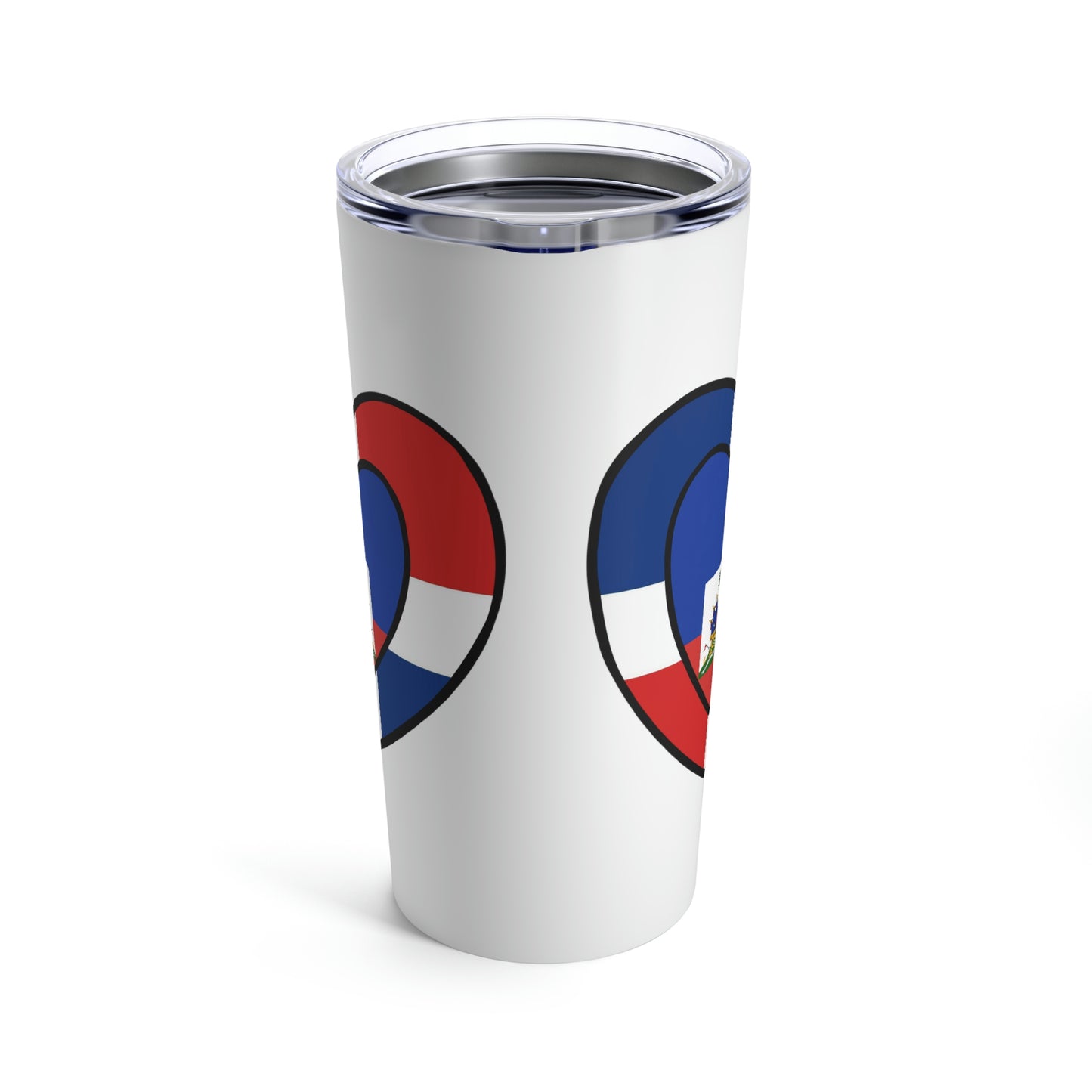 Dominican Haitian Flag Heart Valentines Day Gift DR Republic Haiti  Tumbler 20oz