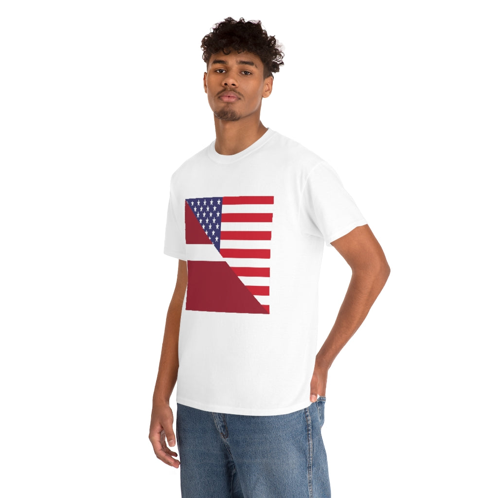 Latvian American Flag Tshirt | Unisex Latvia USA Men Women Shirt