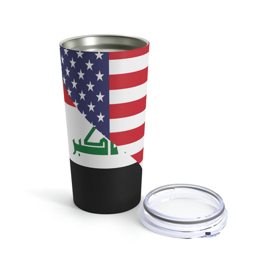 Iraq American Flag Half Iraqi USA Tumbler 20oz