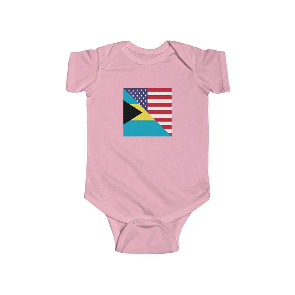 Bahamas American Flag Baby Bodysuit | Bahamian USA Newborn