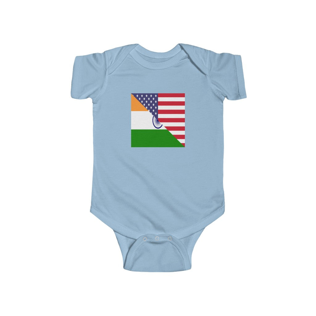 Baby India American Asian Flag Bodysuit | Unisex Indian Newborn