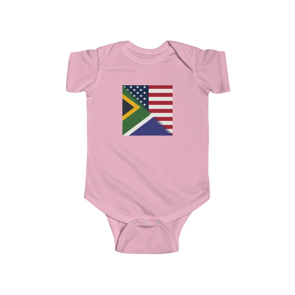 South Africa America Flag Baby Bodysuit | USA South African