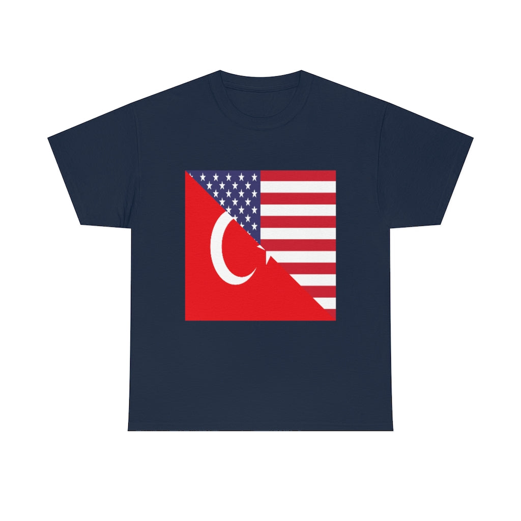 Turks American Flag Tee Shirt | Unisex Turkey USA Tshirt