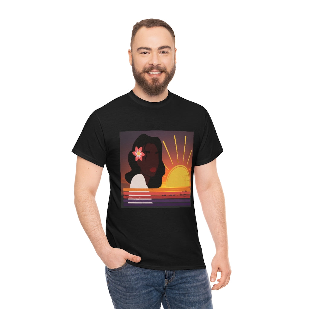 Black Woman Summer Sunrise Sunset T-Shirt | Unisex Men Women Shirt